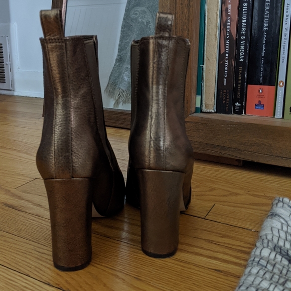 Cute bronze leather booties - Vince Camuto - Picture 4 of 4